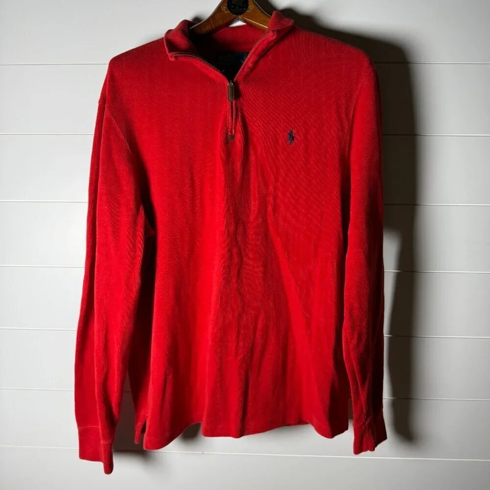 Polo by Ralph Lauren Long Sleeve Quarter Zip Red Size Large